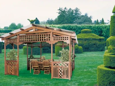 Tirolo gazebo in solid fir wood