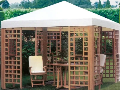 Nizza gazebo in solid fir wood of Iroko