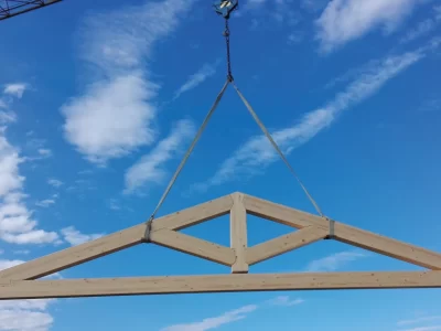 Lamellar wooden roof